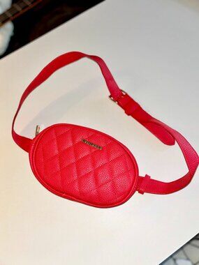 NWOT • Rampage • Red Quilted Belt/Waist Bag Fanny Pack
